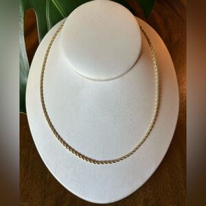 Rope Chain Gold Tone Necklace 18 inches